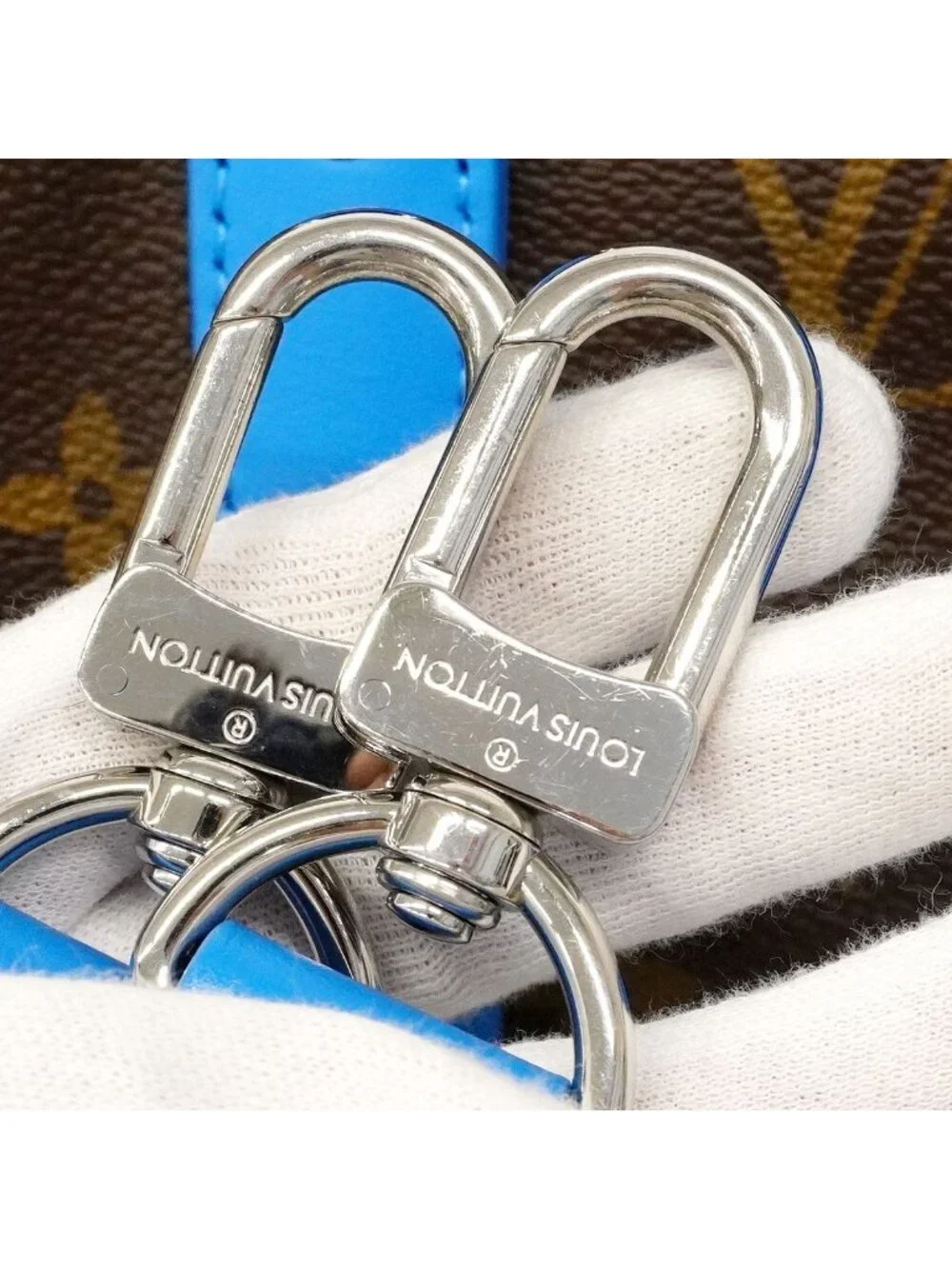 Louis Vuitton Handbag Monogram Keepall Bandouliere 25 Brown Gaston Blue 2-Way